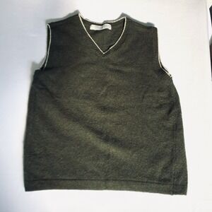 Zara Sweater Vest Boys 6 Green Wool Blend VNeck Classic Knit‎ Spain Preppy  Warm